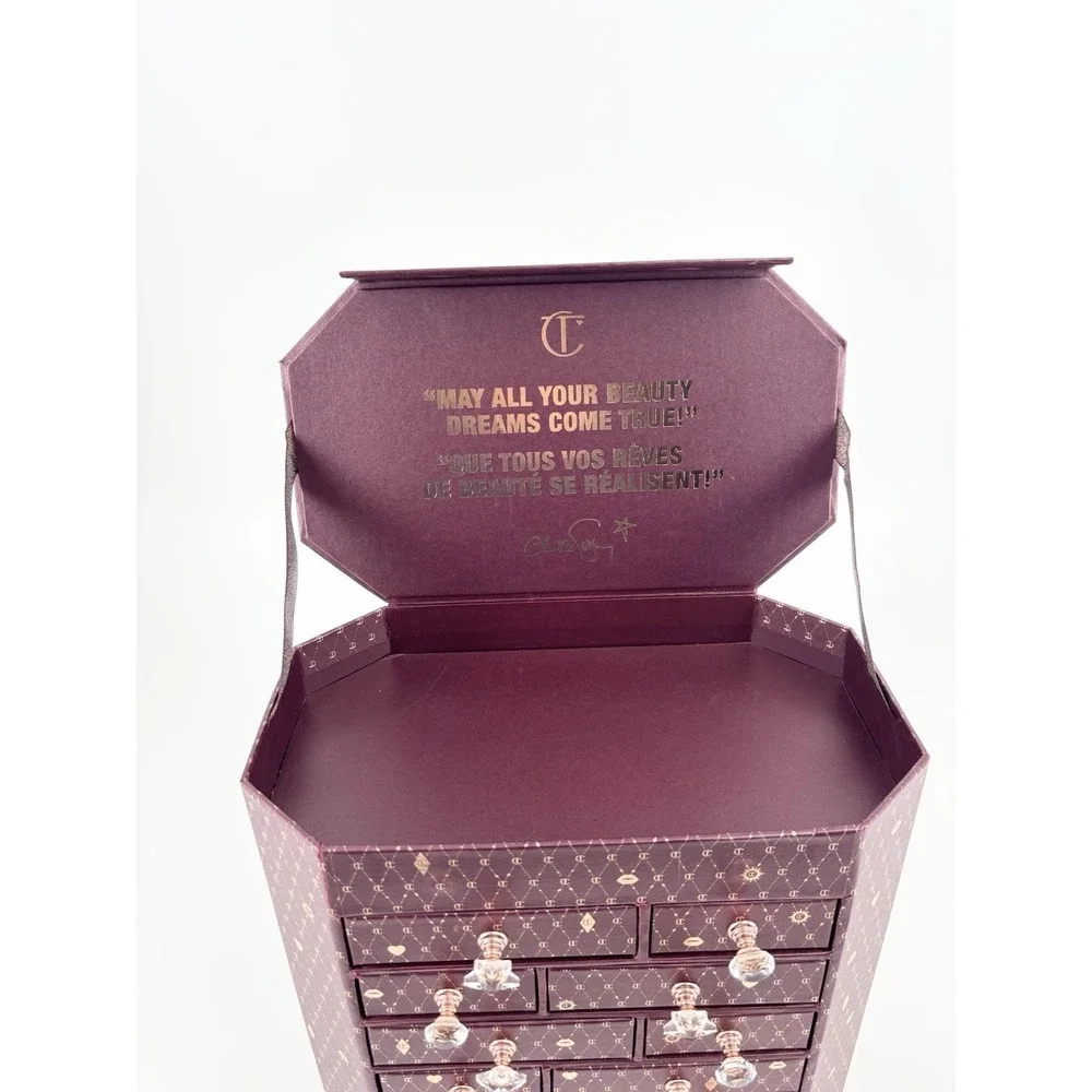 Charlotte Tilbury‎ Advent Calendar 2023 Empty Drawers Chest Burgundy Makeup